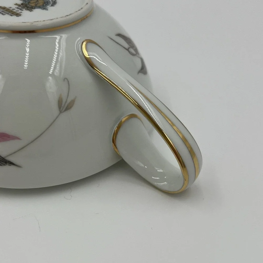 Noritake China Arden 5603 Creamer‎ Vintage White Gold Floral Porcelain Japan